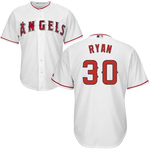 Angels #30 Nolan Ryan White Cool Base Stitched Youth MLB Jersey - Click Image to Close